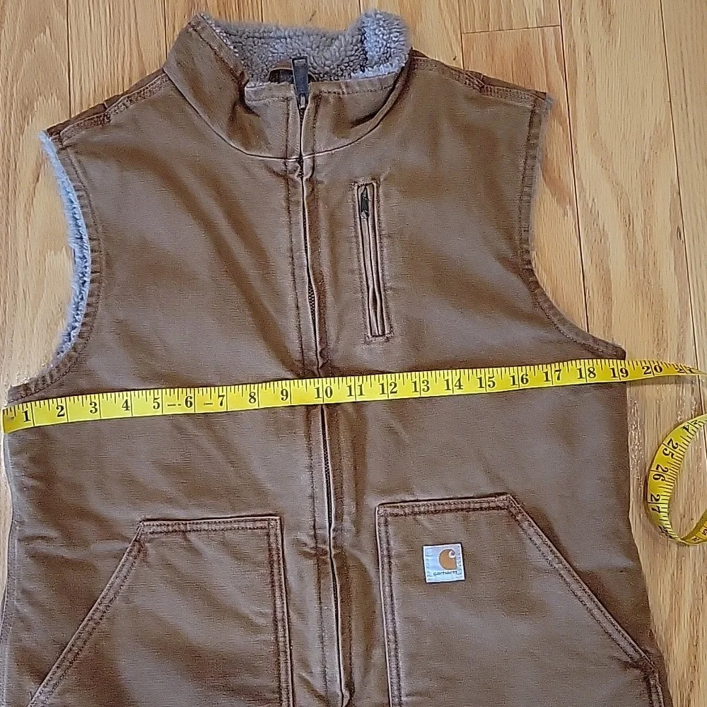 Carhartt  Women's Brown Sherpa-Lined Washed Duck Vest - Picture 15 of 16
